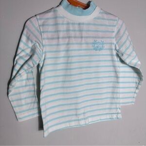 Vintage Kids Long Sleeve Striped Tee - Light Blue & White